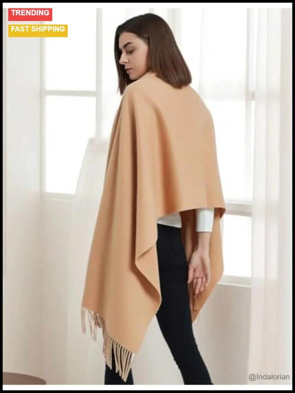Novawo Wool Pashmina Shawl Wrap Winter Travel Blanket Scarf Women